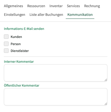 Reiter Kommunikation mit E-Mail-Benachrichtigung und Kommentaren