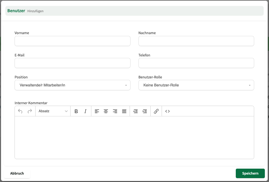 Create user role: booking permissions and access rights