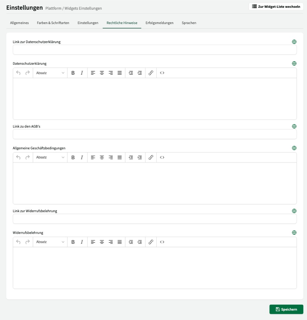 Reiter Rechtliche Hinweise mit Datenschutzerklärung, AGB und Widerrufsbelehrung