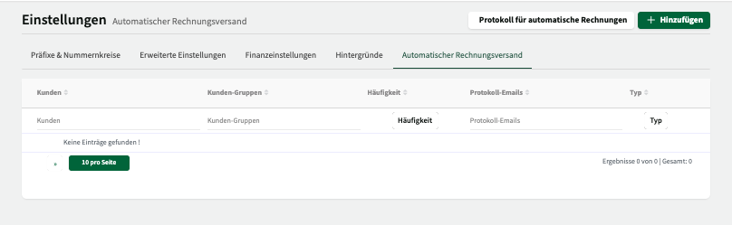 Automatic invoice dispatch with rules for customers and customer groups